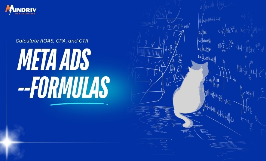 A cat is looking towards the meta ads formulas to calculate matrices