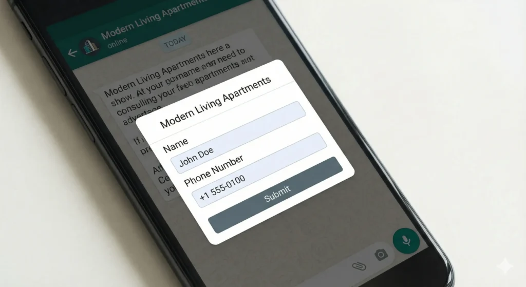 This image is showing a popup is showing for input your details for lead submission in facebook